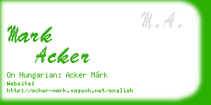 mark acker business card